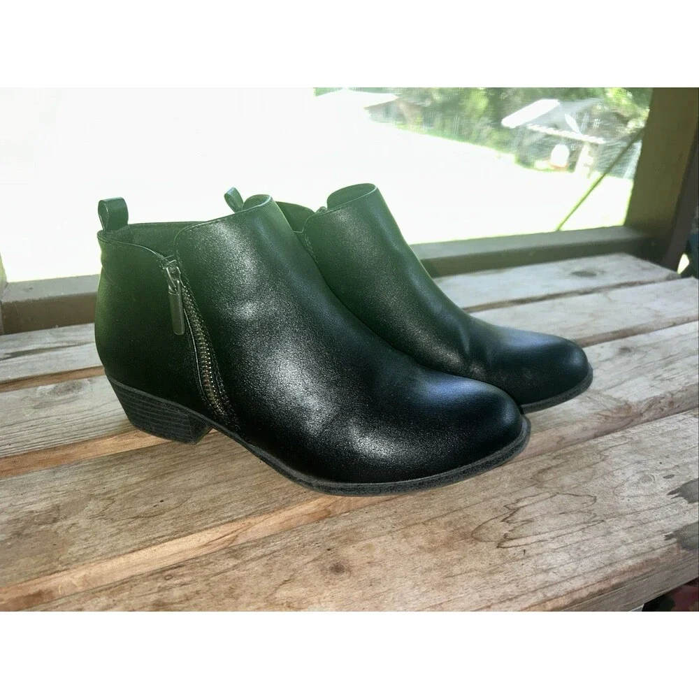 Sonoma Kohl's Ankle Boot Black Rounded Toe 1